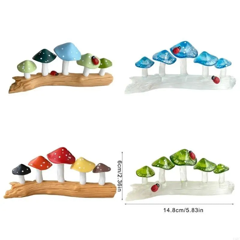 Miniature Resins Mushrooms Tree Stump Figurine Creative Homes Decors