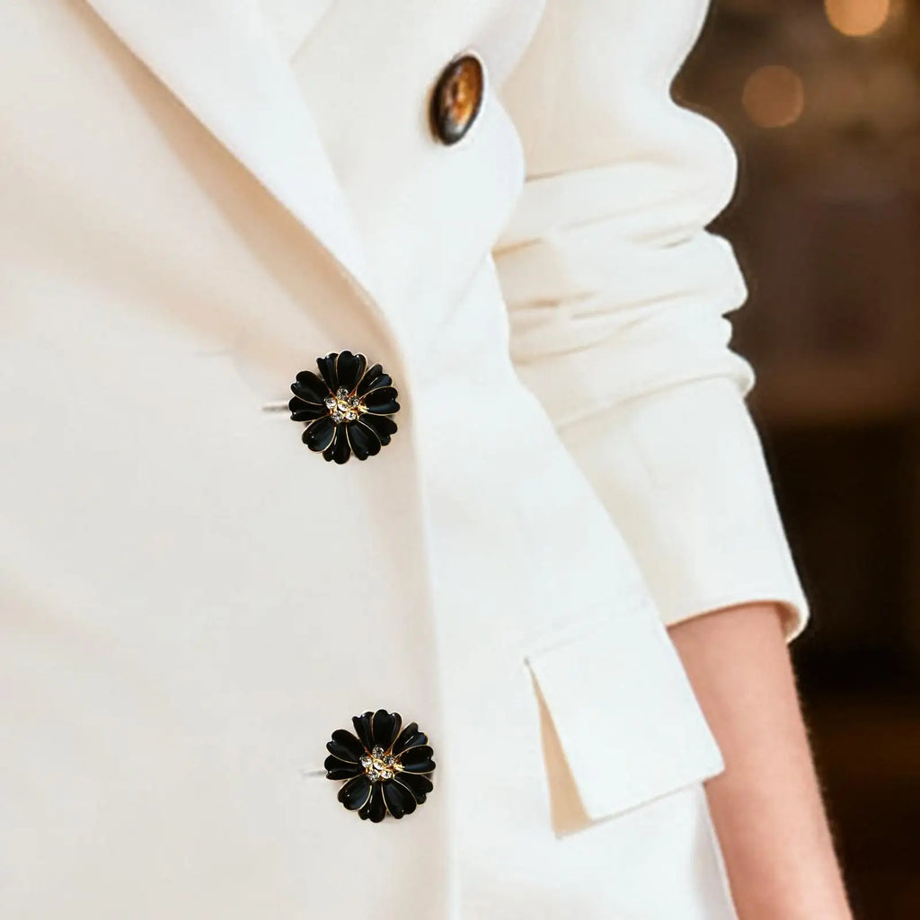 Rhinestone Flower Button Covers Decoration Jeans Dress Shirt Clothing