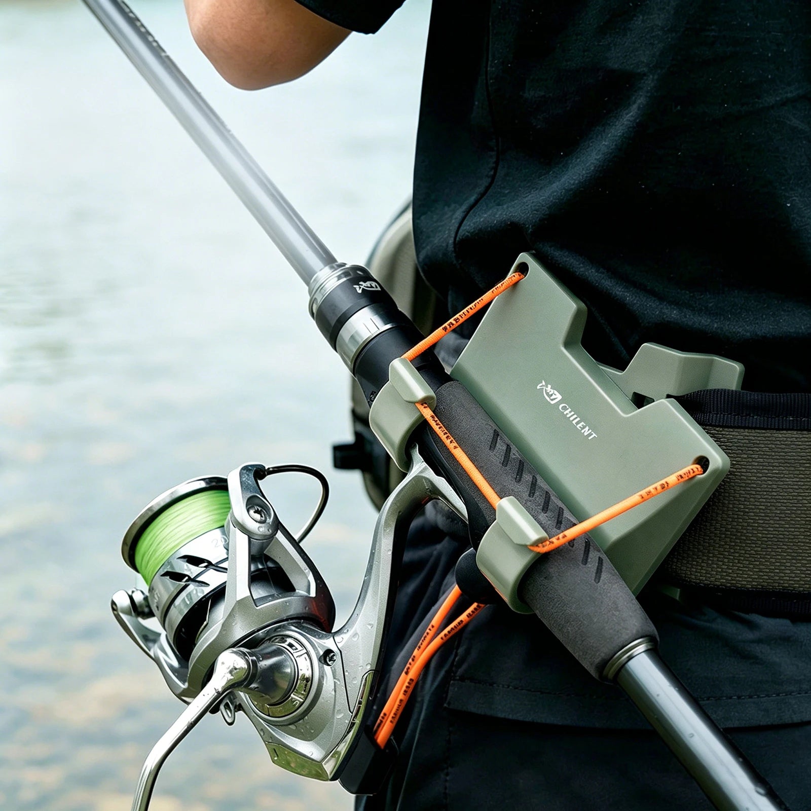 Outdoor Belt Clip Rod Holder 360 Rotation Lightweight Lure Fishing