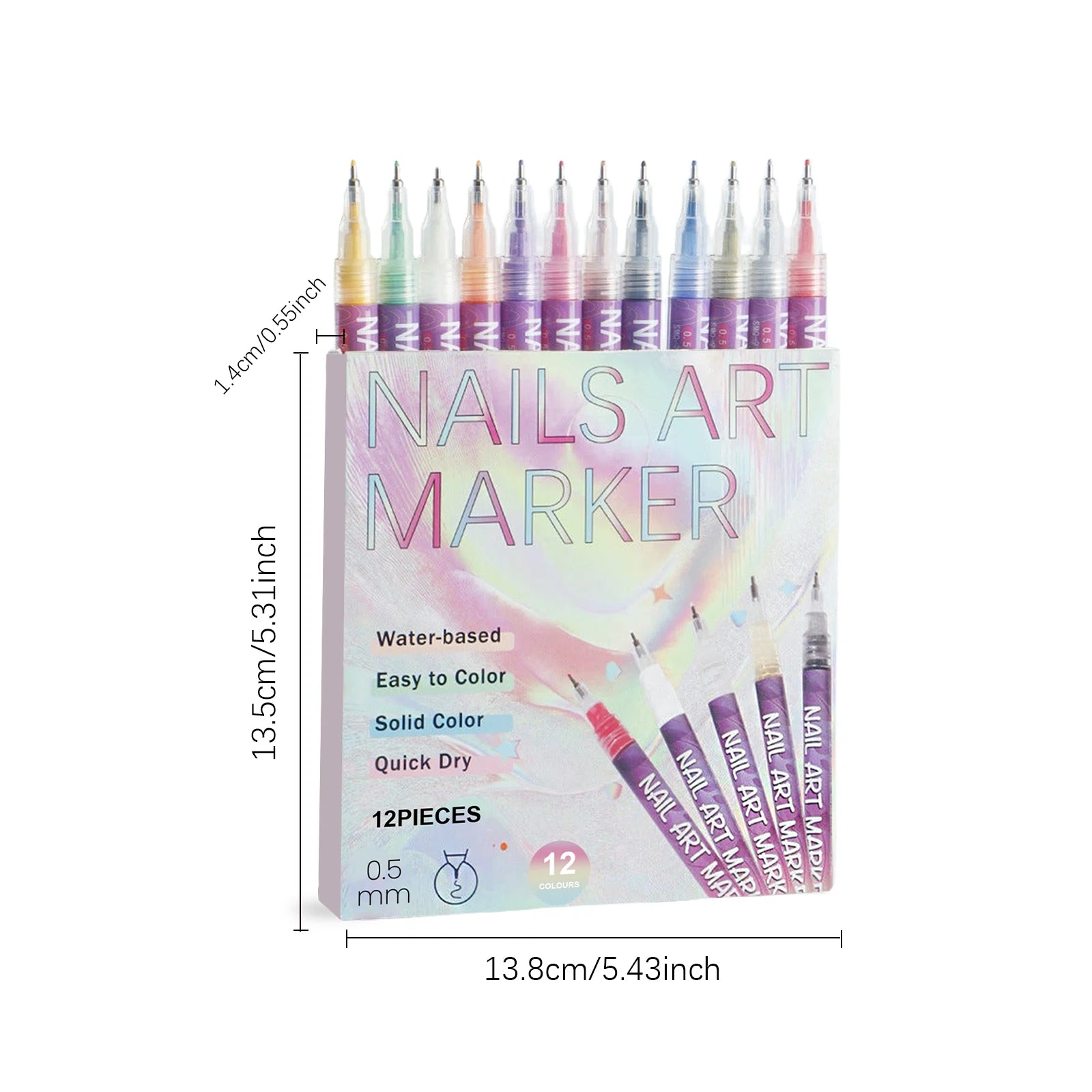 12-Color Nail Art Pen Set – Acrylic Doodle & Liner Pens Nail Art Pen Set Zpaxo Set B