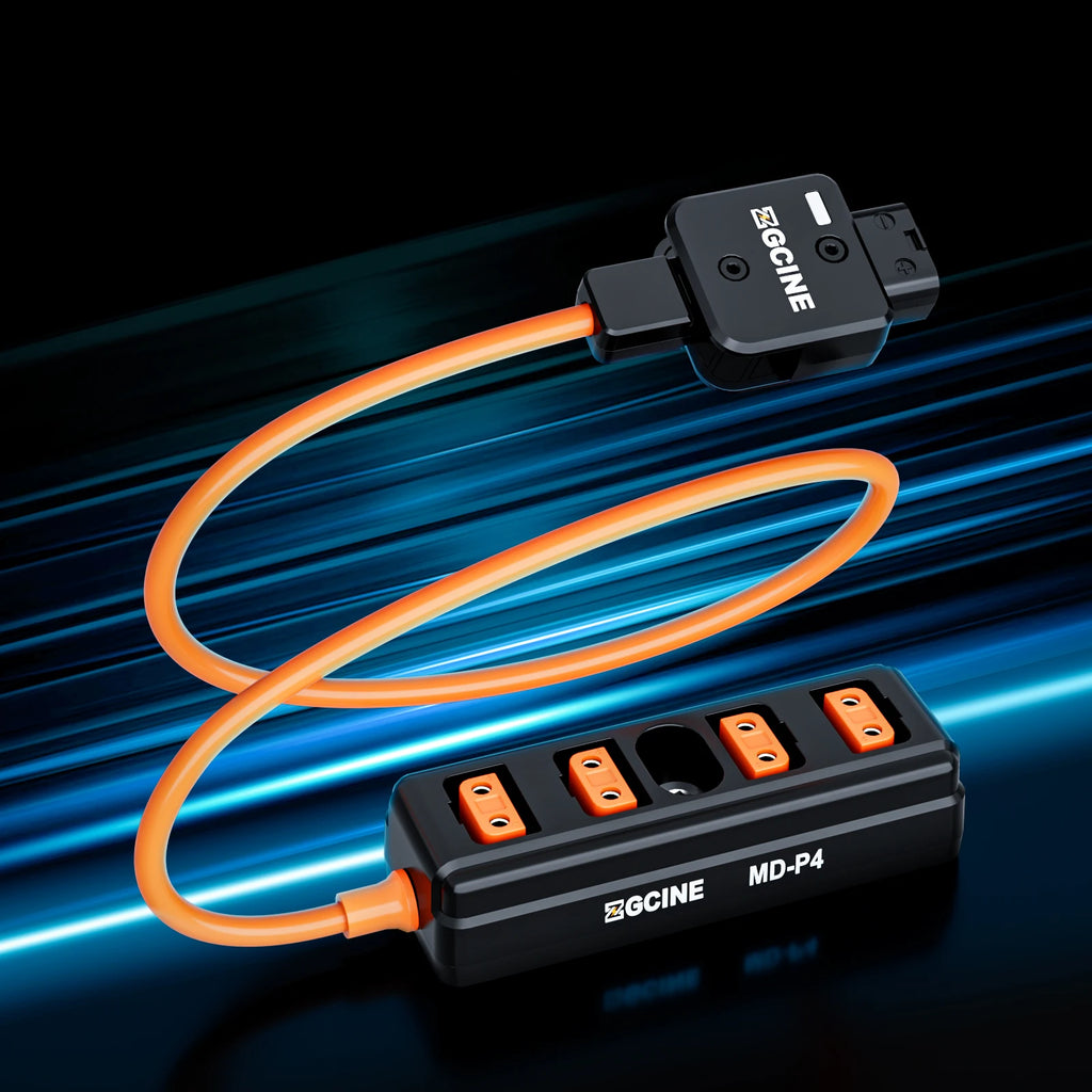 MD-P4 D-tap Splitter Cable 180 Rotatable Male Plug 4 Female Ports