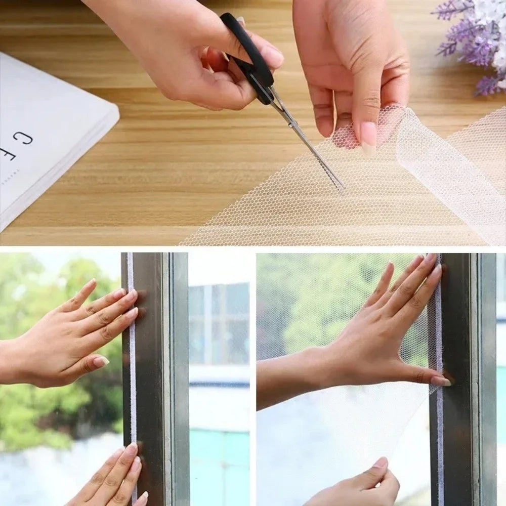 Anti Fly Mosquito Net DIY Self-Adhesive Fly Mosquito Window Net Mesh Mosquito Insect Bug Net Curtains Zpaxo