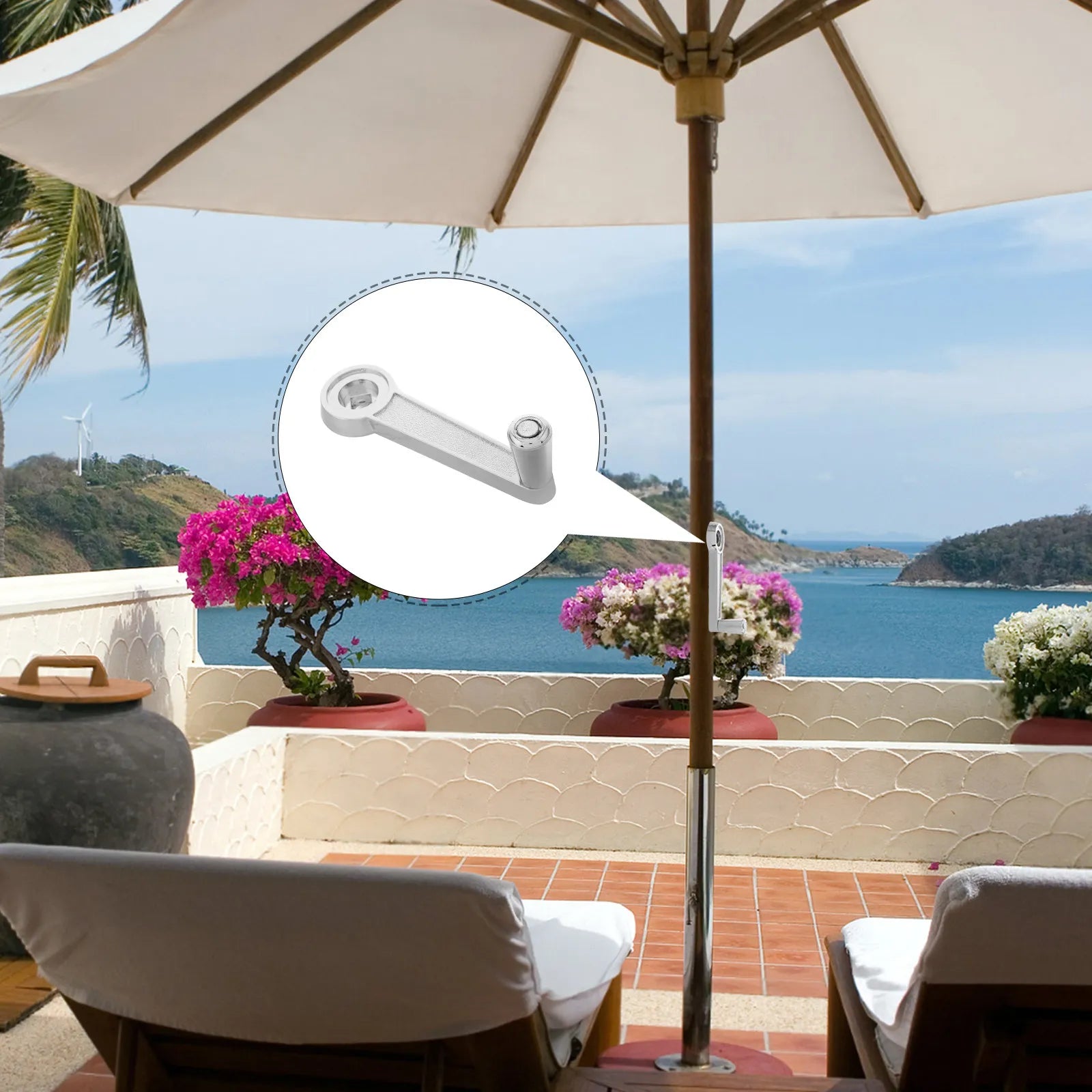 Crack-Resistant Patio Umbrella Crank Handle Replacement for Outdoor Sun Umbrella Sunshade Crank Mechanism Beach Picnic Garden Uv Zpaxo Default Title