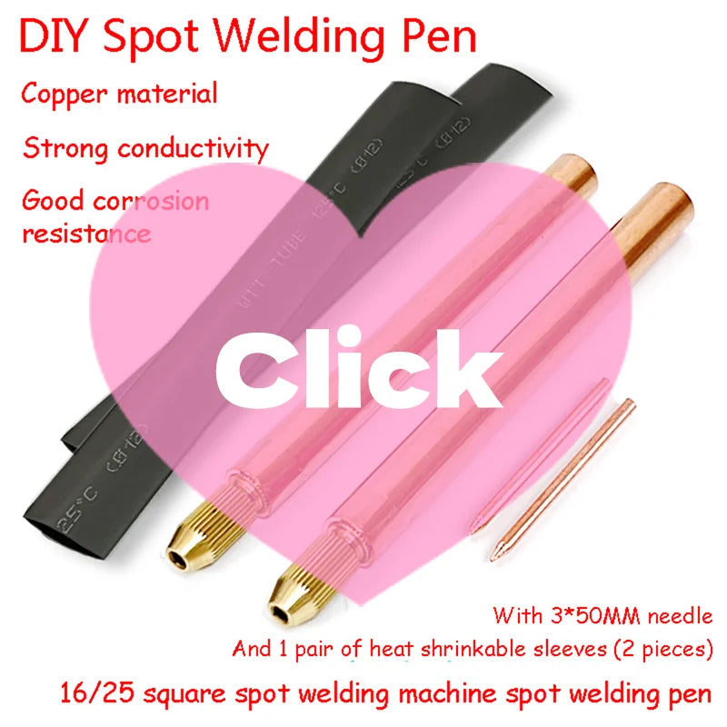 1Set Battery Spot Welding Pen Handheld Copper Belt 3mm Core DIY Point Touch Pen Thread Fixed For Battery Spot Welding Zpaxo