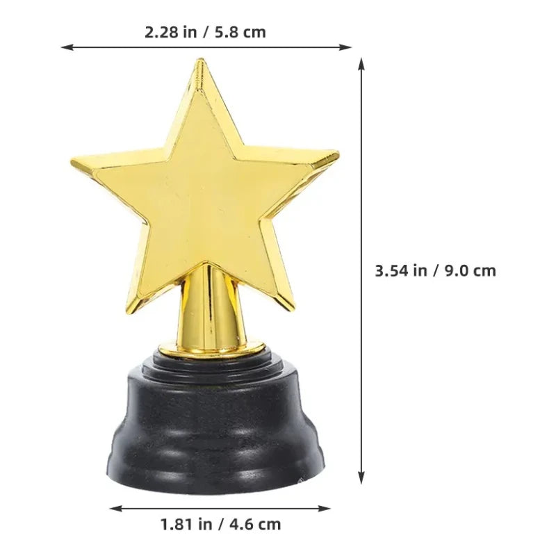 Star Trophy Awards Gold Five-pointed Trophies Large Base Students