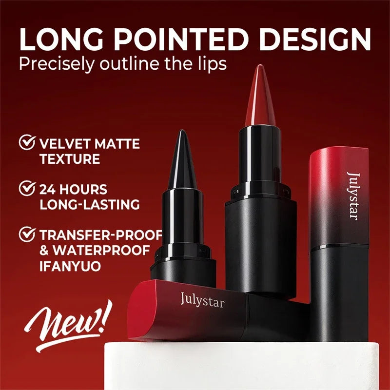 Tapered Nib Lip Liner Pencil Long-lasting Matte Black Brown Velvet Zpaxo