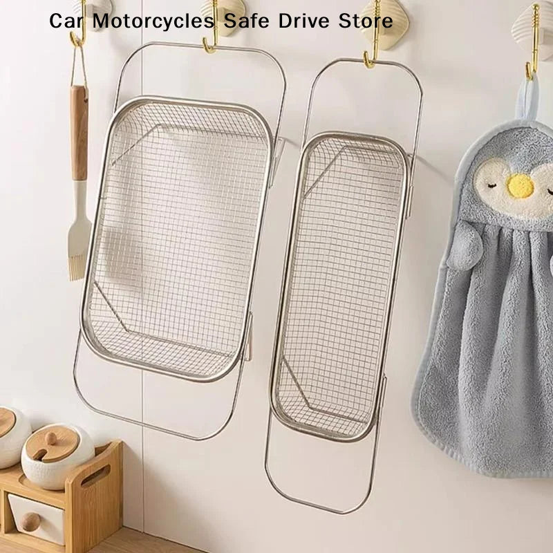 CMStainless Steel Drain Basket Kitchen Sink Retractable Vegetable