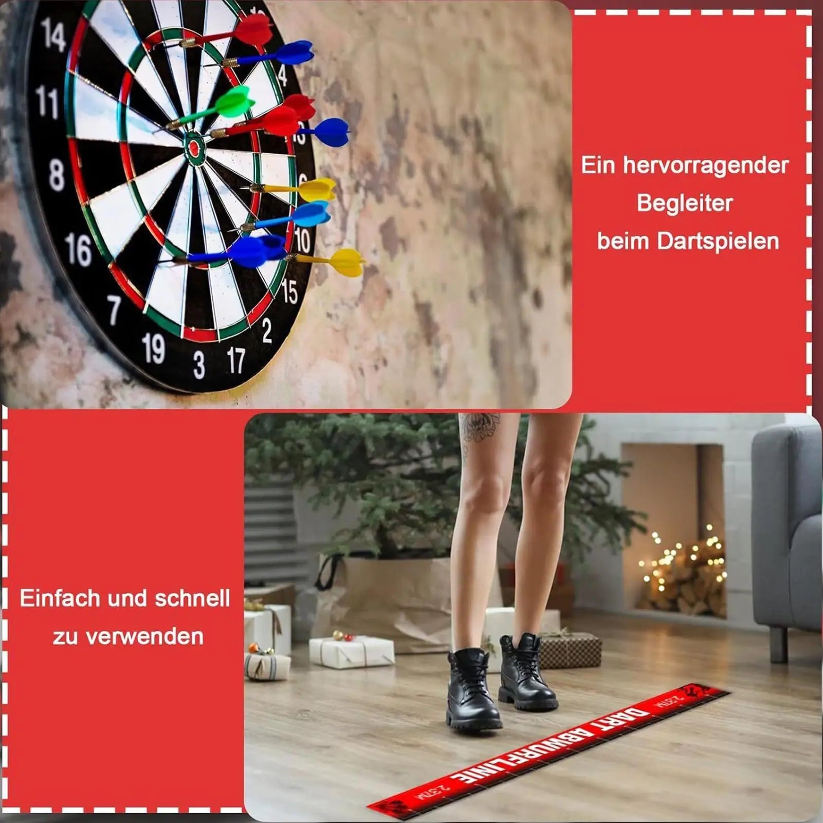 Repositionable Dart Throw Line Floor Sticker Tape Non Slip Oche Game