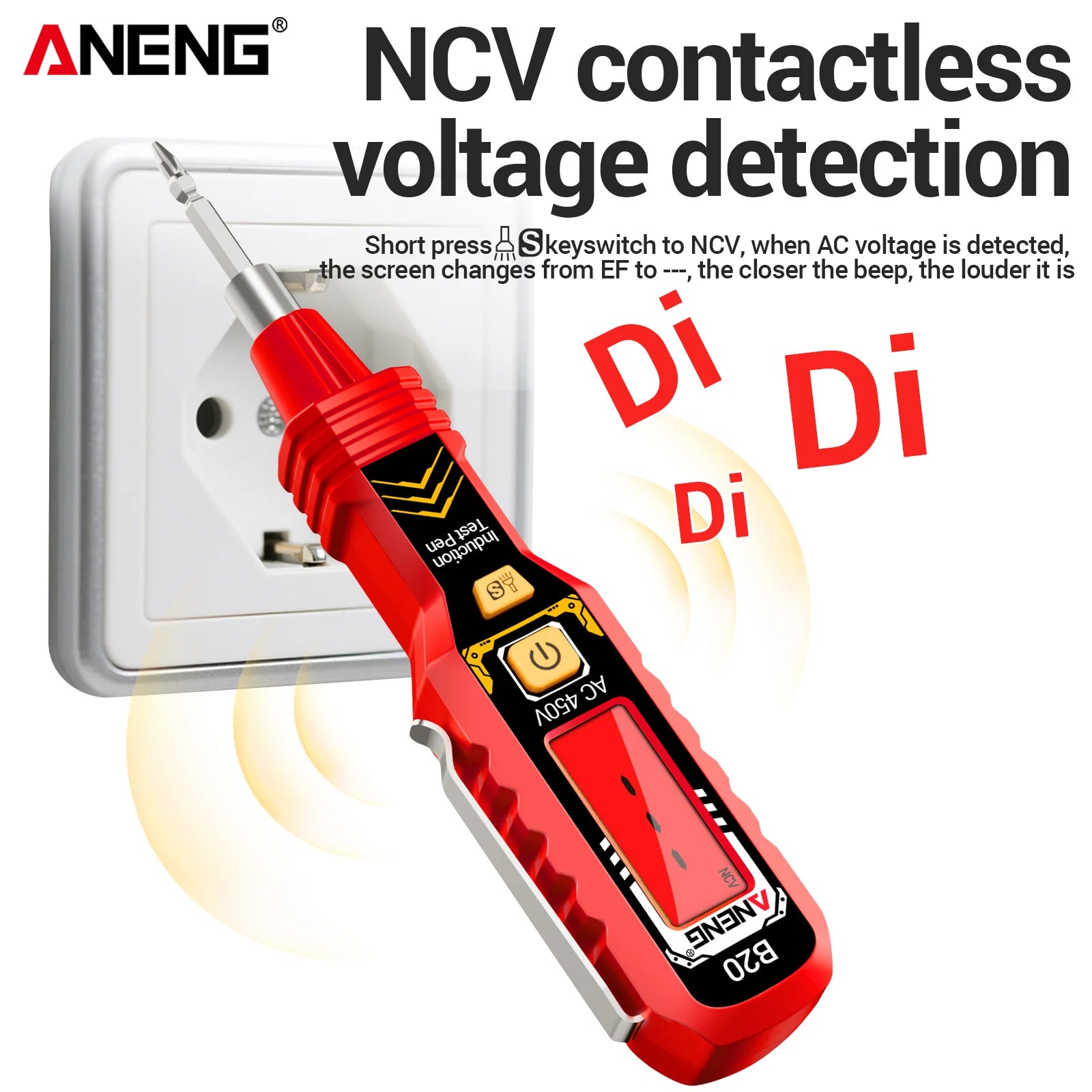 High-precision Induction Pen ANENG B20 30 1000V Sound Light Alarm