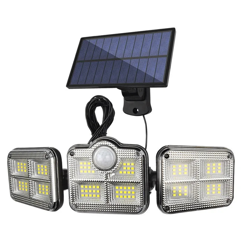 Solar 3-Head LED Outdoor Wall Lamp | Motion Sensor IP55 Solar Outdoor Wall Light Zpaxo