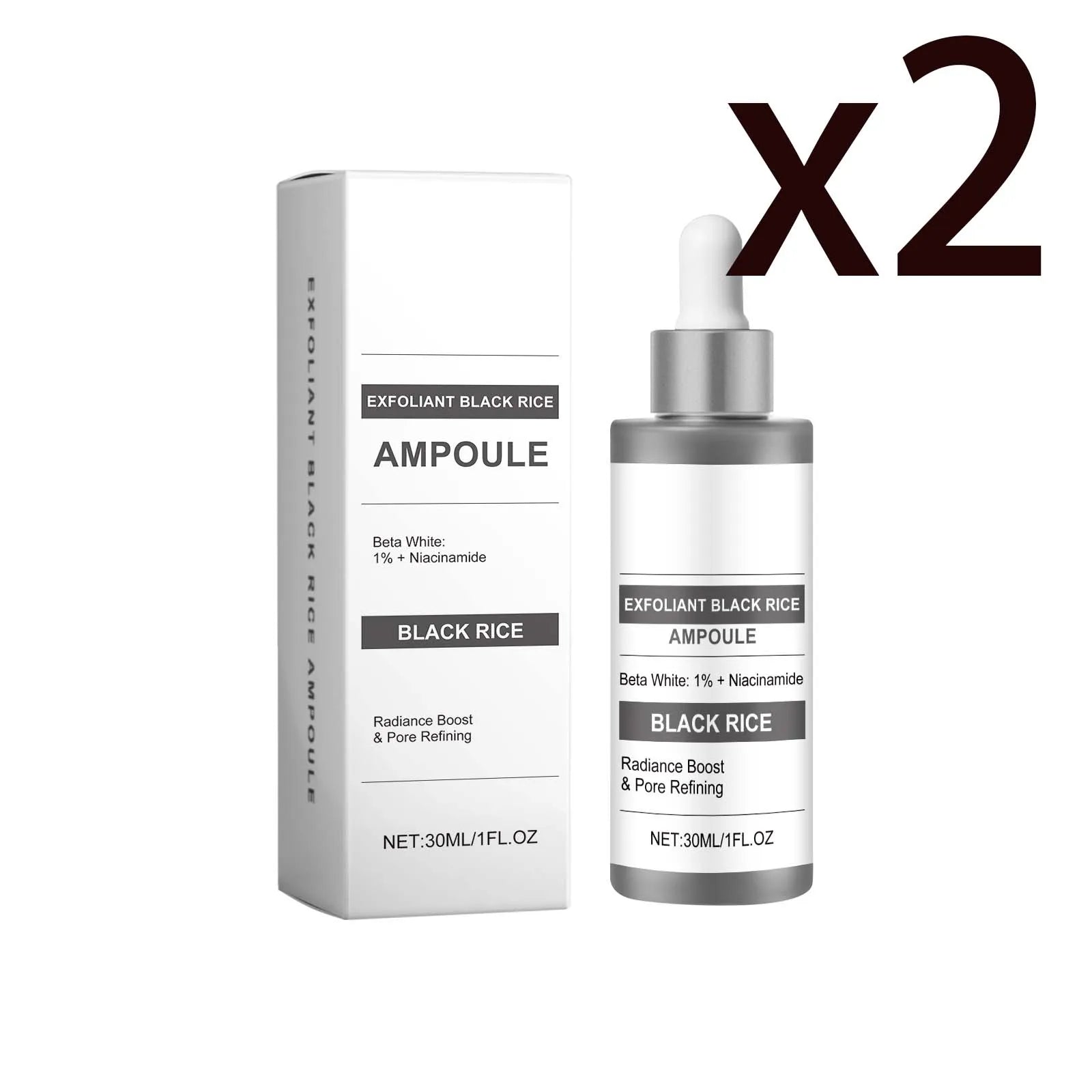 Salicylic Acid Black Rice Serum – Exfoliate, Brighten & Clear Pores Facial Brightening Serum Zpaxo 2x30ml