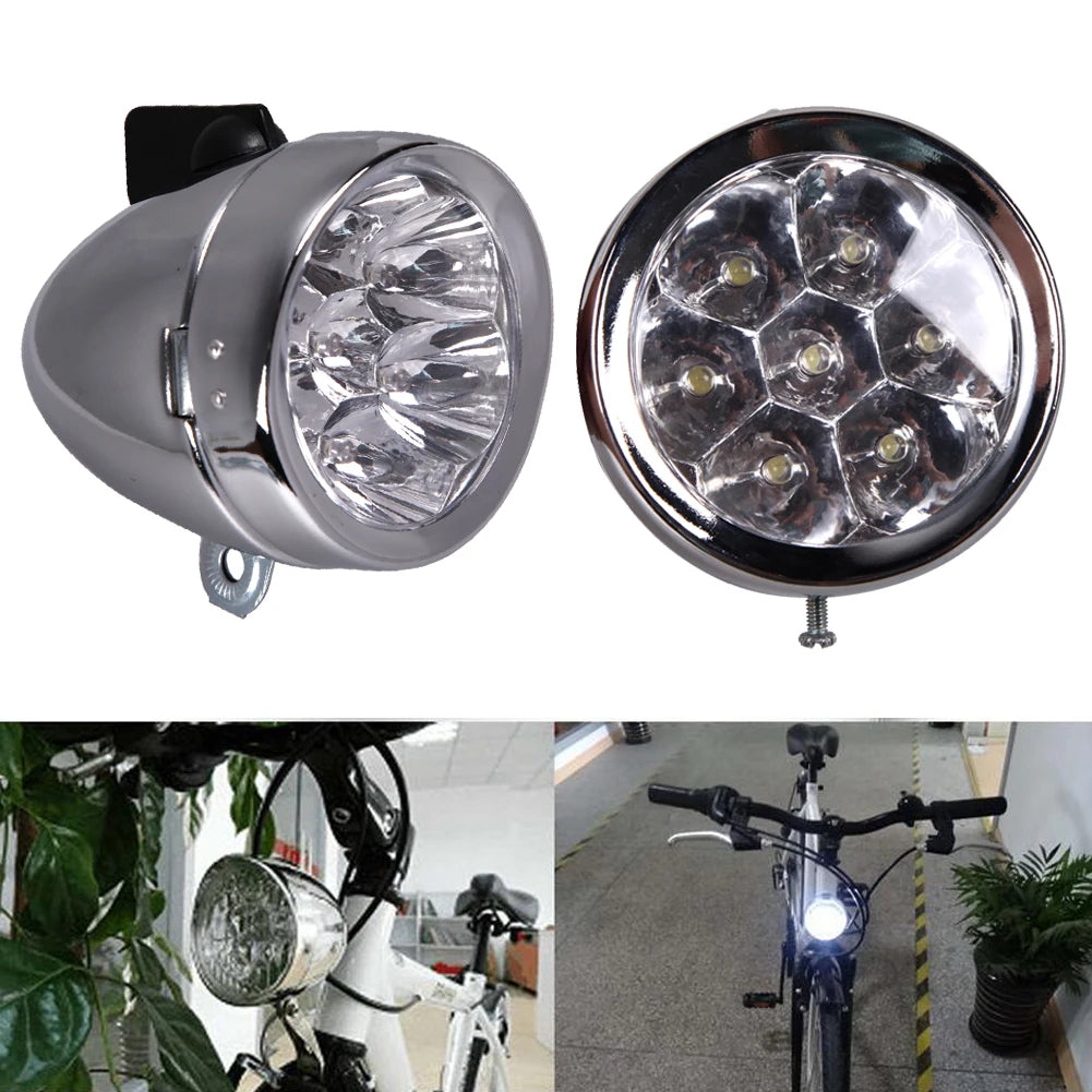 Retro Bike Front Light Lamp Accessory Vintage LED Bracket Headlight Zpaxo