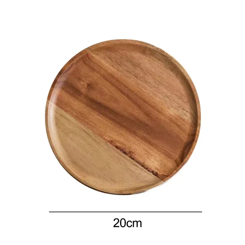 2026 New 15/20/25cm DIY Thinking Wooden Plate Round Tea Wooden Dining Plate Snack Bread Dried Fruit Plate Zpaxo 20X 1.5cm