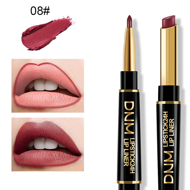 1 Non-stick Cup Long Lasting Lipstick Lip Liner Waterproof Matte Lips Zpaxo 08 1PCS