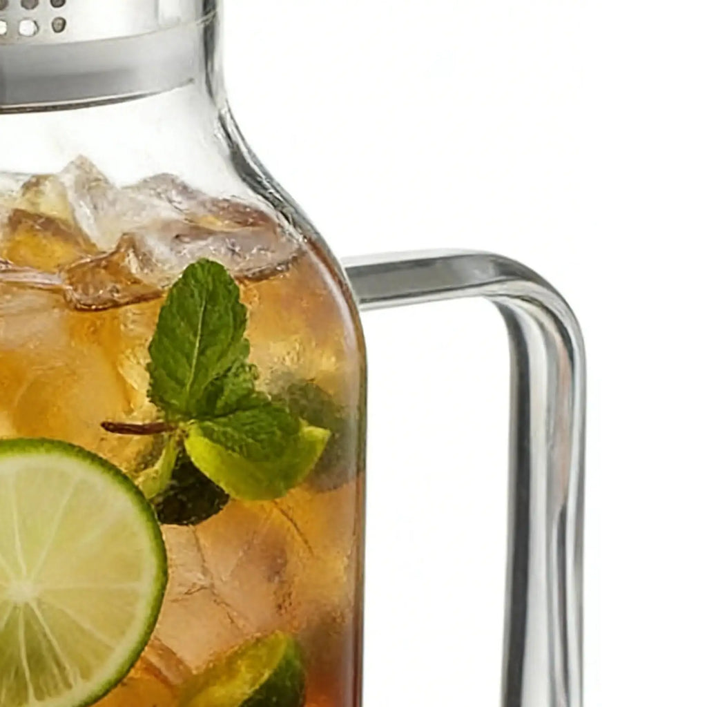 Borosilicate Glass Straight Water Pitcher Stainless Steel Lid