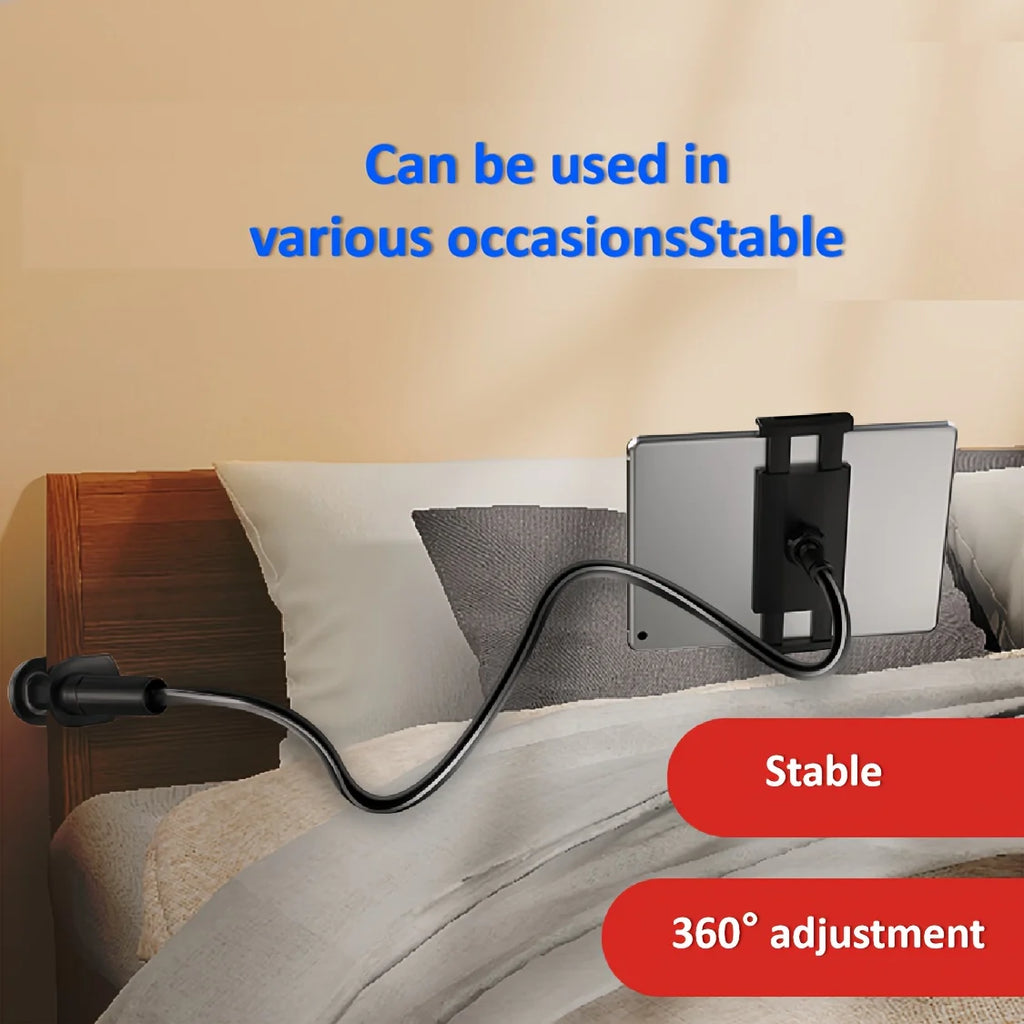 Gooseneck Tablet Mount Holder Bed Desk Phone Flexible Long Arm Clamp