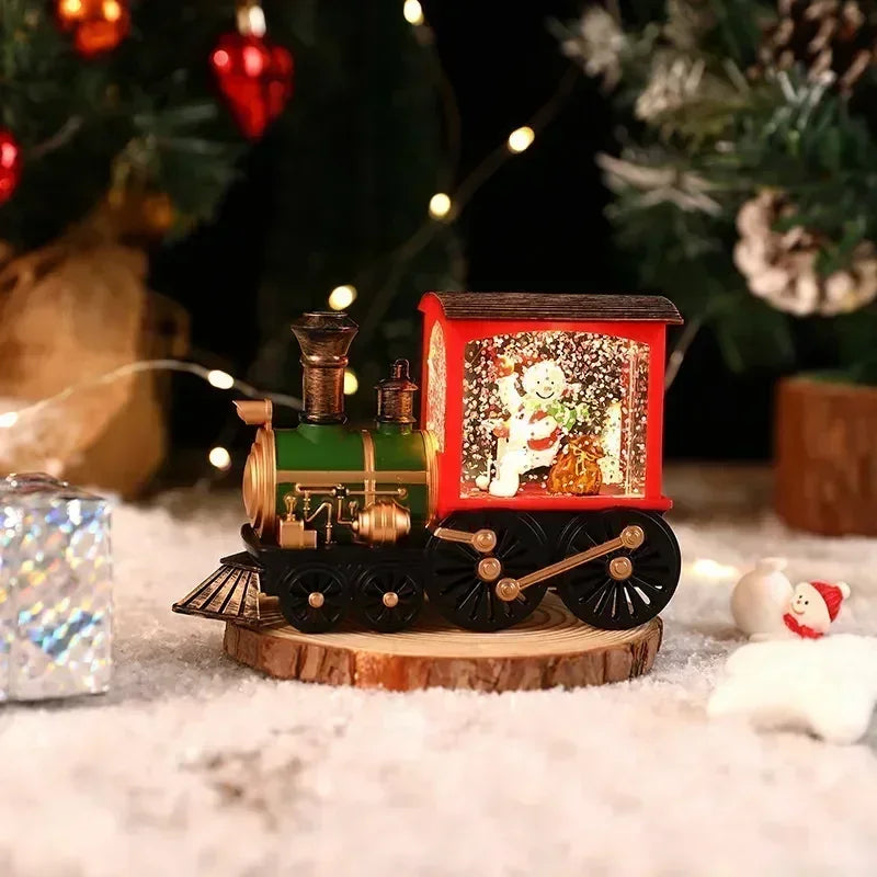 Christmas Train Music Box Water Globe with LED Lights Gift Christmas Music Box Zpaxo