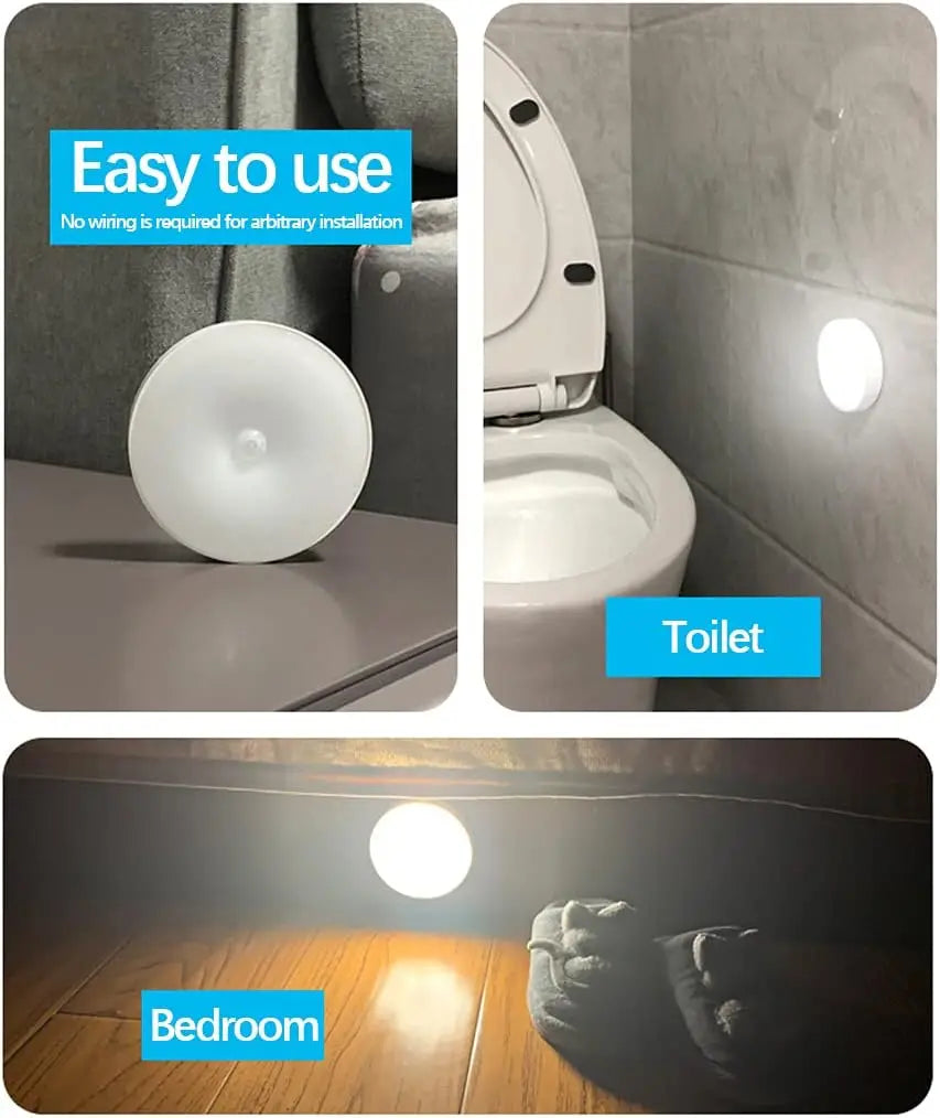 USB Motion Sensor Night Light Rechargeable Cupboard Closet Garage Zpaxo
