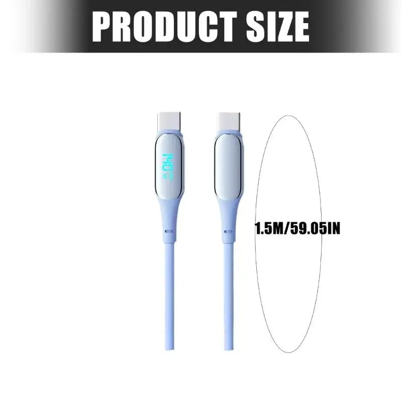 652F Liquid Silicone USB C Charging Cable 140W Real Time Power Display For Notebook And Smartphone 1.5M Zpaxo