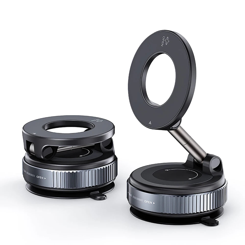Magnetic Car Phone Holder 360° Vacuum Suction Mount Stand Car Phone Mount Zpaxo Black