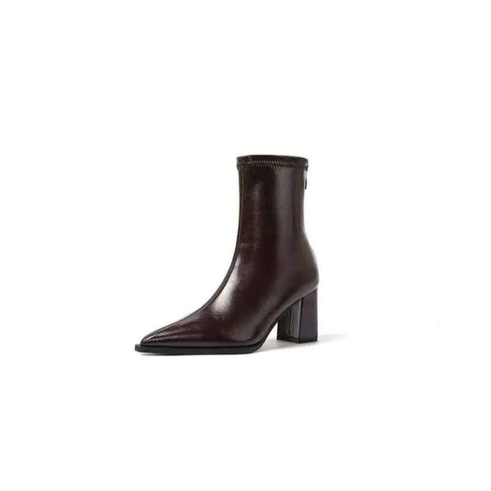 2026 Women's Ankle Boots Sexy Pointed Toe Woman Short Fashion Causal