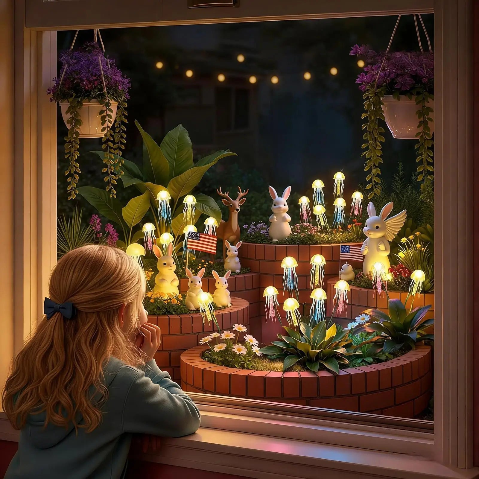 Garden Solar Lights Jellyfish Design Waterproof Pathway Lighting