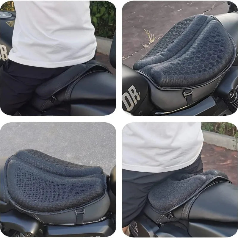 3D Honeycomb Anti-slip Motorcycle Gel Seat Cushion Pressure Relief