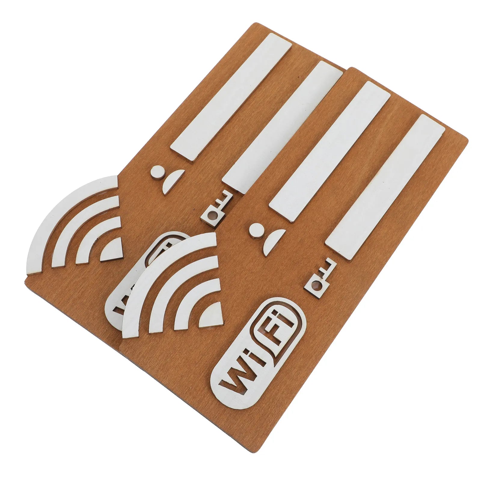 Wooden Wifi Password Sign Wall Hanging Stylish Natural Finish Display