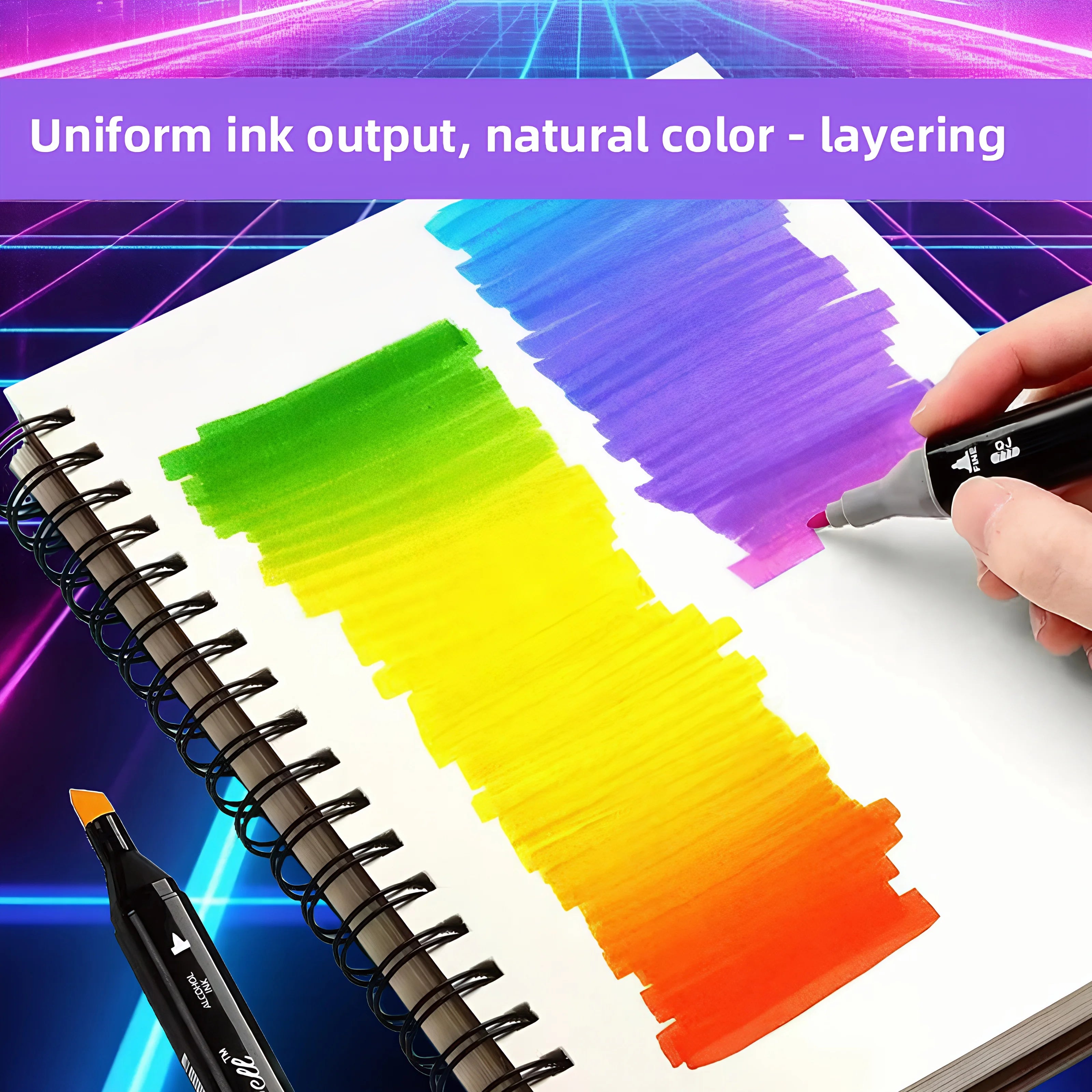 24-168Colors Dual Tip Art Markers Set, Alcohol Markers for Adult Students, Professional Sketch Pens for Drawing/Sketching/Manga Zpaxo