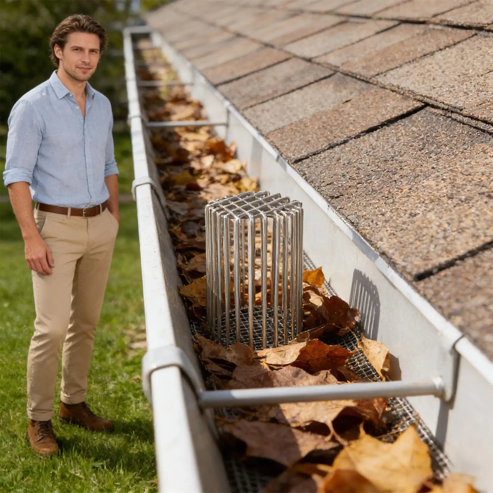 Downspout Guard Anti-clogging Adjustable Filter Gutter Leaf Leaves