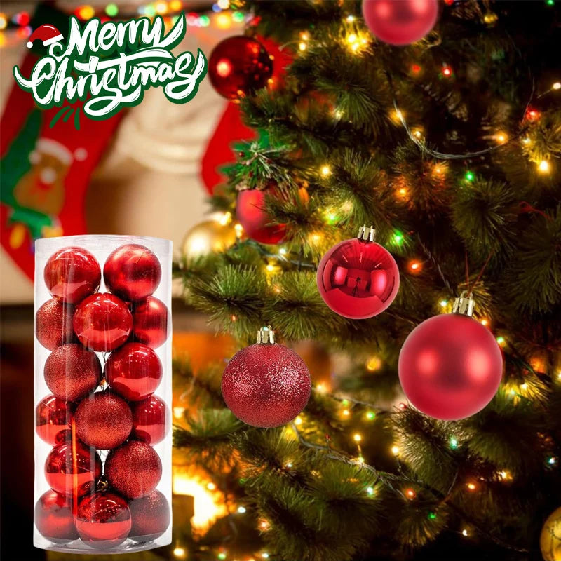 2025 Decorating Christmas Balls Large Plastic Silver Gold Red Ball