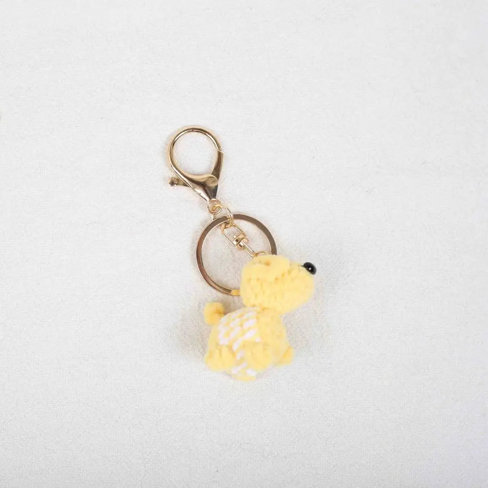 Jewelry Handmade Crochet Keychain Animal Mini Dachshund Dog Knitted Zpaxo