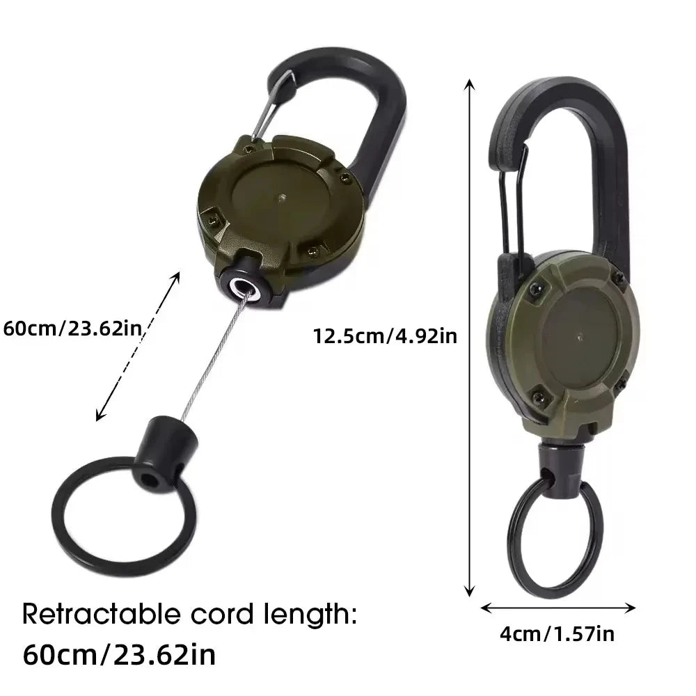 Retractable Keychain Carabiner Clip – Anti-Theft Elastic Key Ring Retractable Keychain Zpaxo