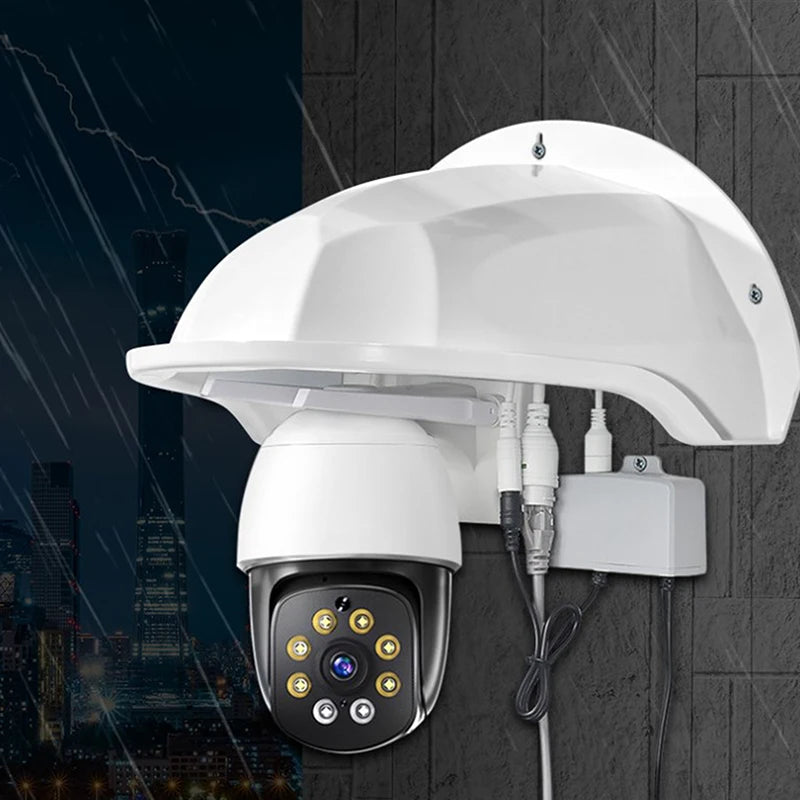 Protective Covers Shield Wall Waterproof Rainproof Cover Turret Dome Cameras Protection Box Security Camera Protection Case Zpaxo White