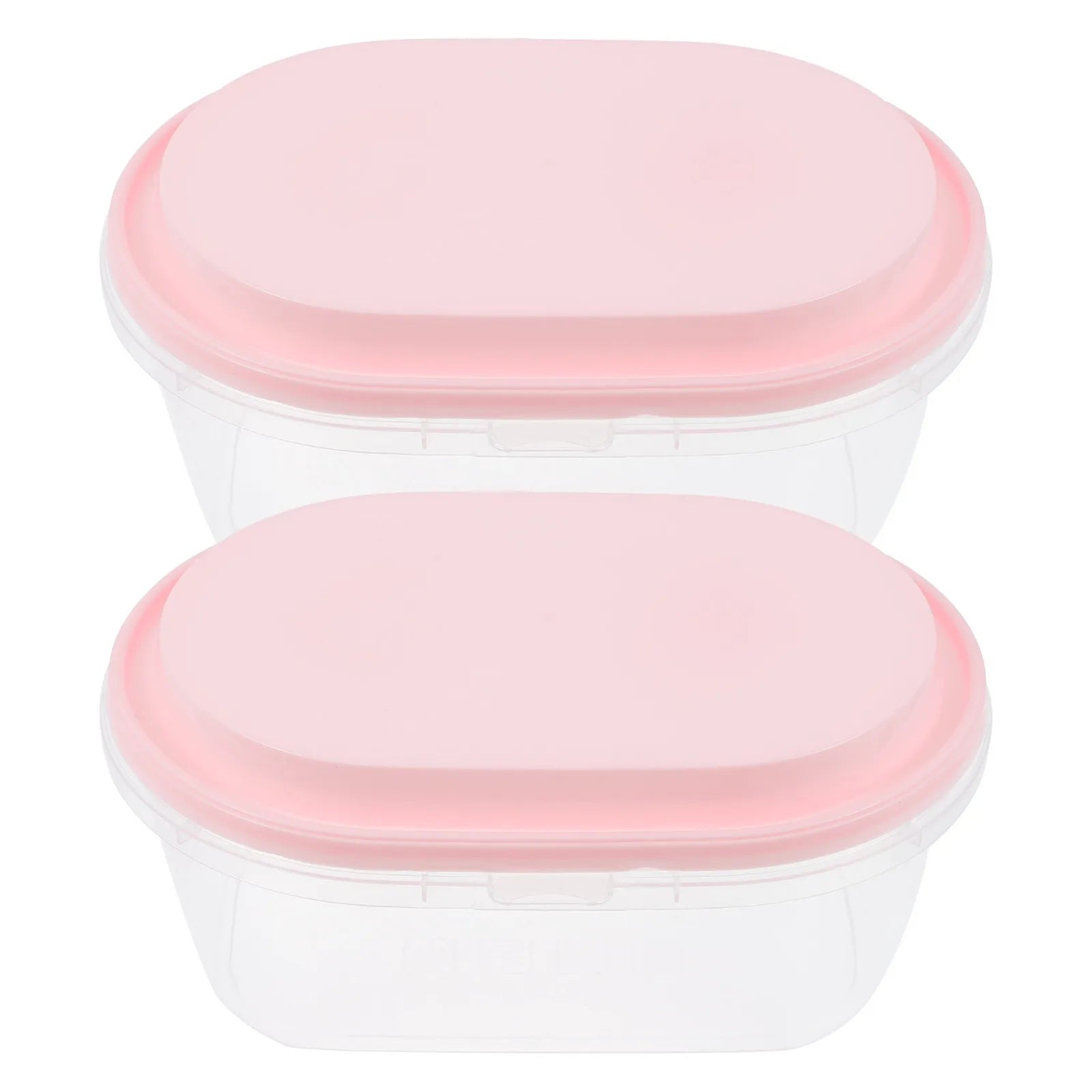 Ice Cream Container Oval Plastic Tub Dustproof Lid Easy Clean Storage