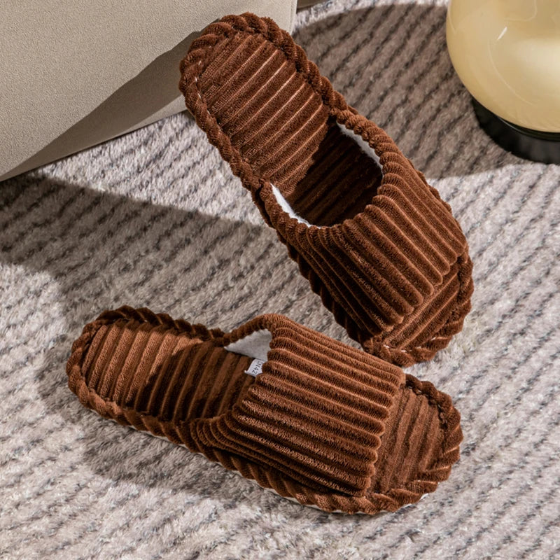 Men's Open-toe Flat Slippers Spring Fall Indoor Bedroom Breathable