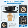 RV City Water Inlet 3/4 Inch GHT Female to 1/2 Inch NPT Male Brass RV Water Fill Inlet Replacement w/ Check Valve for Camper Zpaxo black