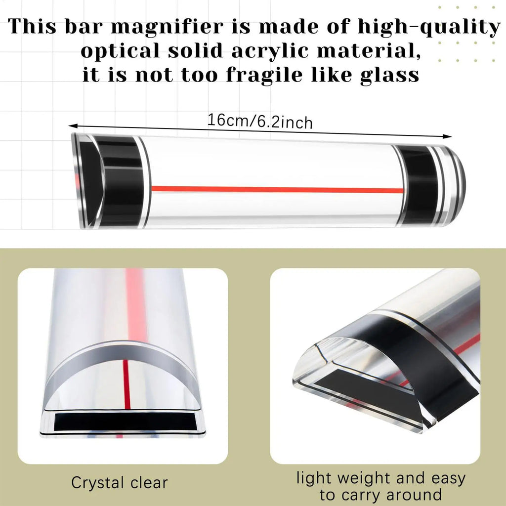 Magnifier Ruler with Sliding Markers Precise Guide Book Page Reading Magnifier for Small Prints Bible Document Newspaper Zpaxo