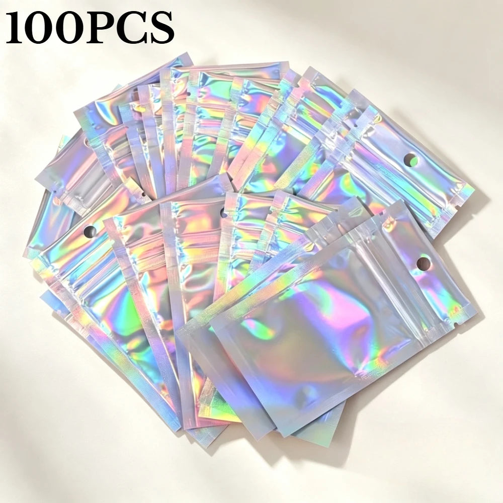 Iridescent Pearlescent Jewelry Bags Fashionable Cool Self-seal PE