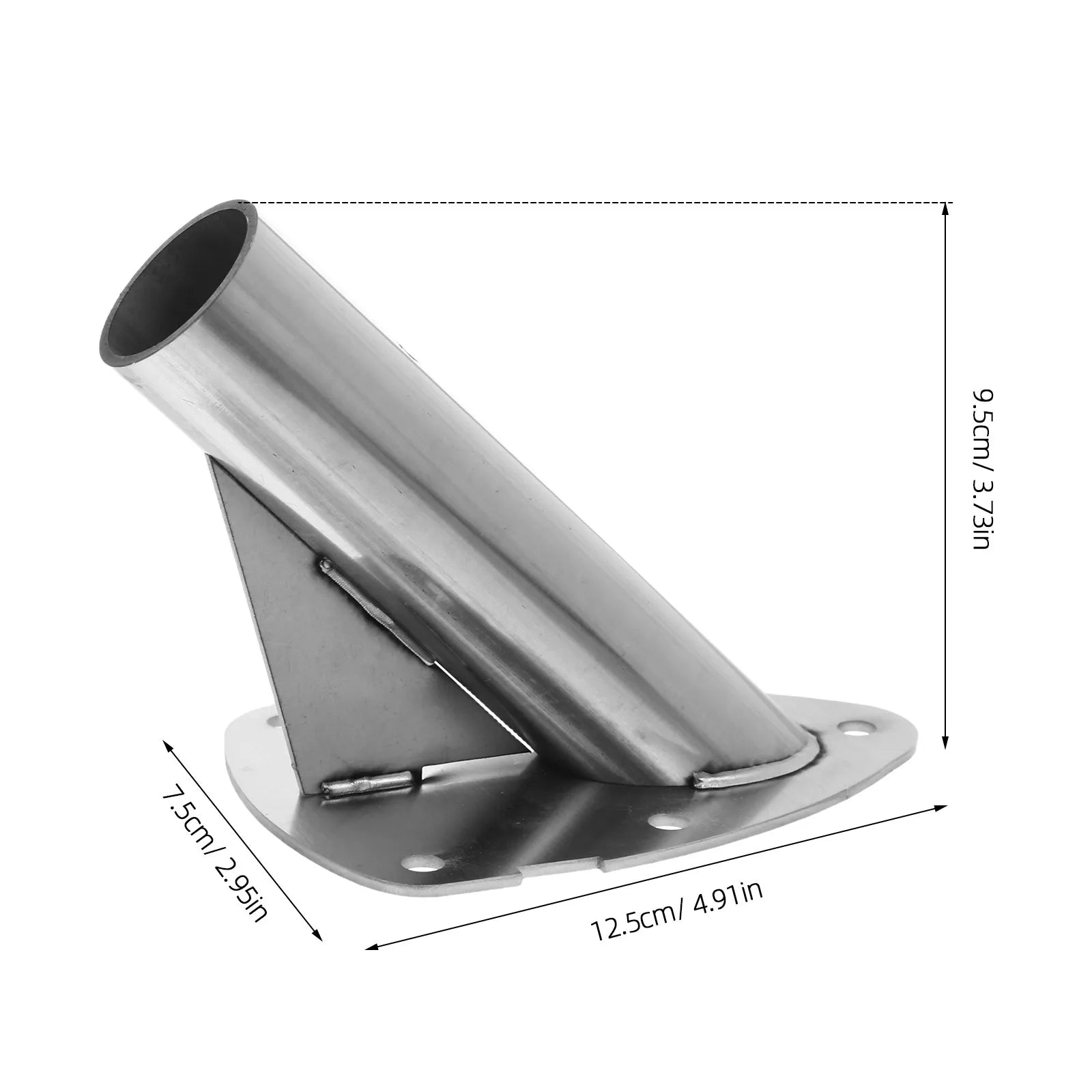 Heavy Duty Flagpole Holder Reinforced Stainless Steel Base Wall