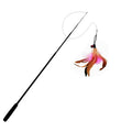 Extra Long 1.8m Telescopic Cat Stick Extended Fishing Rod Feather Cat Toy for Scratching And Boredom Relief Zpaxo Black