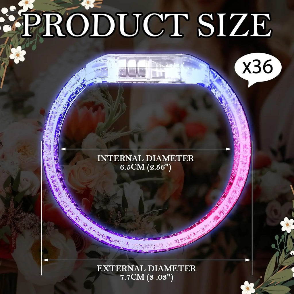 12 24 36 Custom LED Bracelets Light-up Wedding Parties Birthday Party