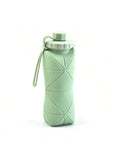 1Pc 600mlLarge Collapsible Silicone Cup-Portable Travel Water Bottle for Outdoor, Food-Grade with Fresh Colors, Foldable Design Zpaxo green