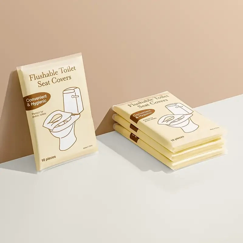 10pcs Toilet Lid Paper Flushable,Rinseable Paper Toilet Cover,Potty Training,100% Biodegradable,Public Toilet,Airplane,Camping Travel Accessories Zpaxo