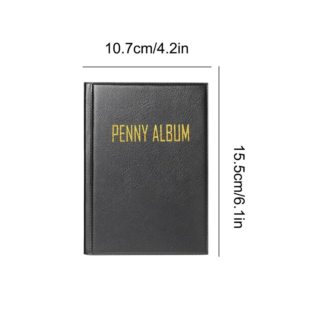 Penny Book Penny Collection Album Hold 108 Coin Money Storage Organizer Display Supplies for Travel Souvenir Currency Dollar Zpaxo