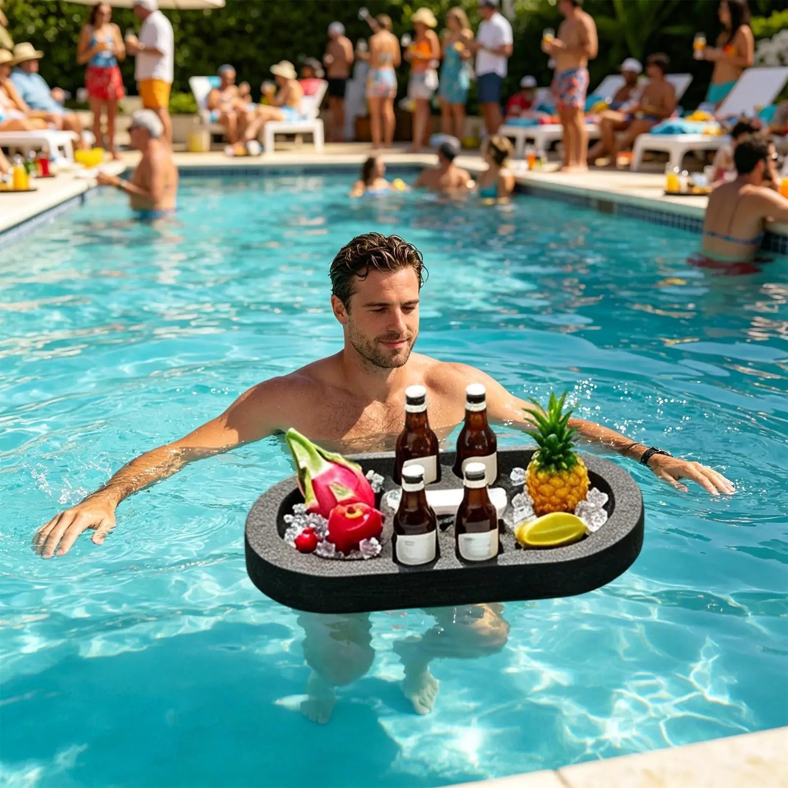 21 6x11 Floating Pool Tray Dividers Portable Drink Holder Snack Board