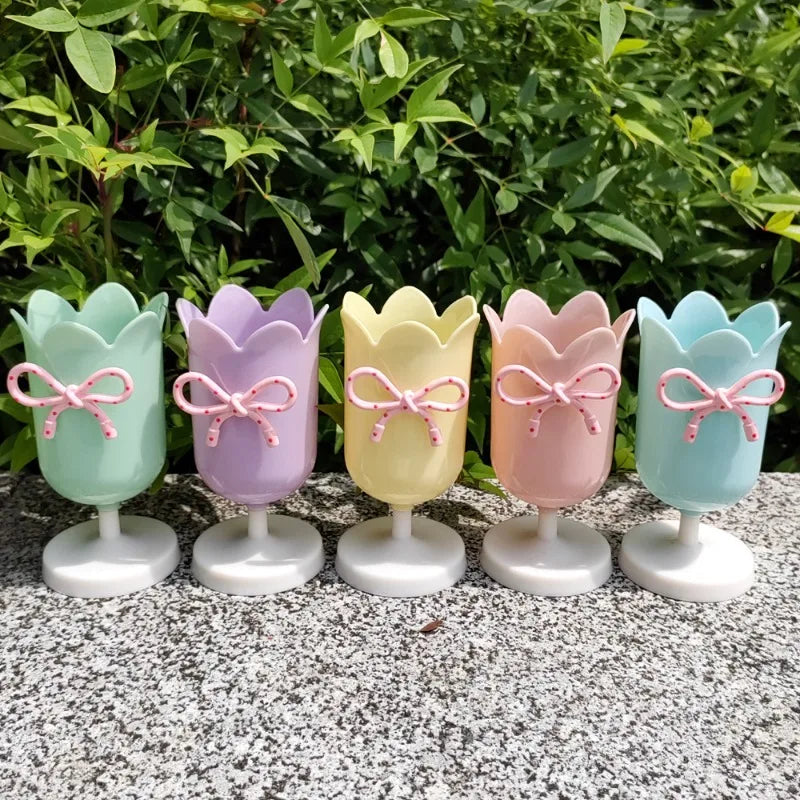Tulip Pen Holder & Vase – Cute Floral Desk Organizer for Kids Decorative Pen Holder Zpaxo