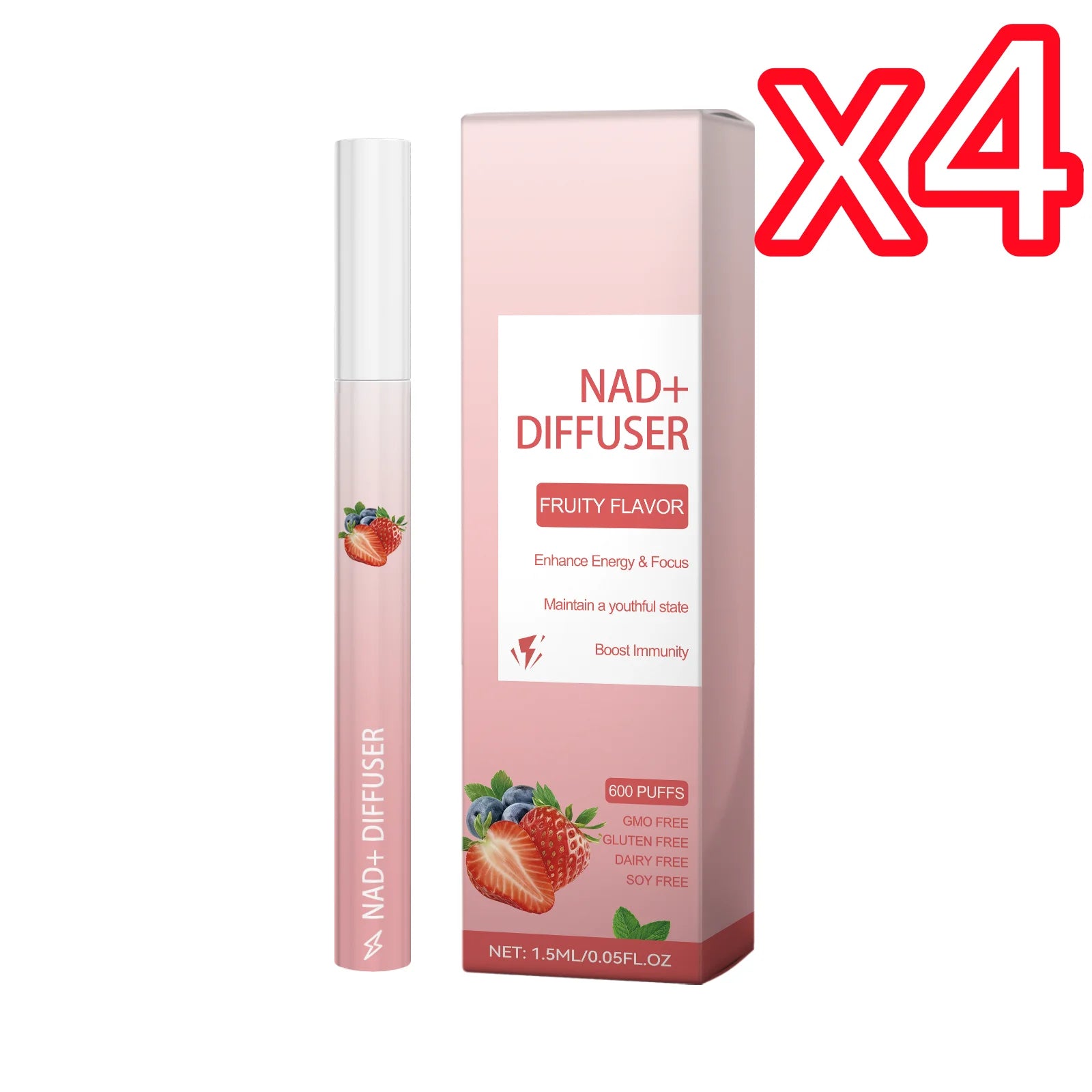NAD+ Herbal Energy Diffuser Stick | Focus, Immunity & Vitality Herbal Inhalation Diffuser Zpaxo 1pc boxed x 4