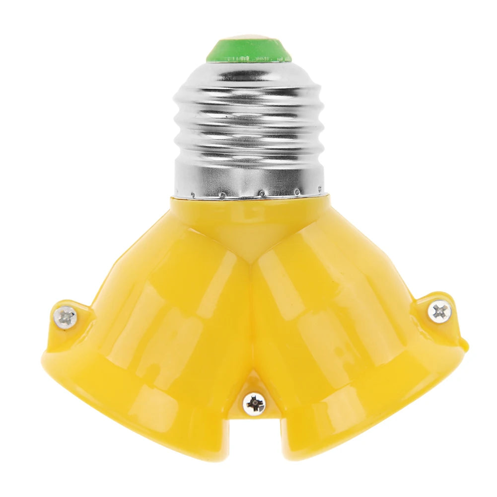 E27 LED Base 220V Light Screw Splitter Adapter Lamp 110V Holder Zpaxo Yellow