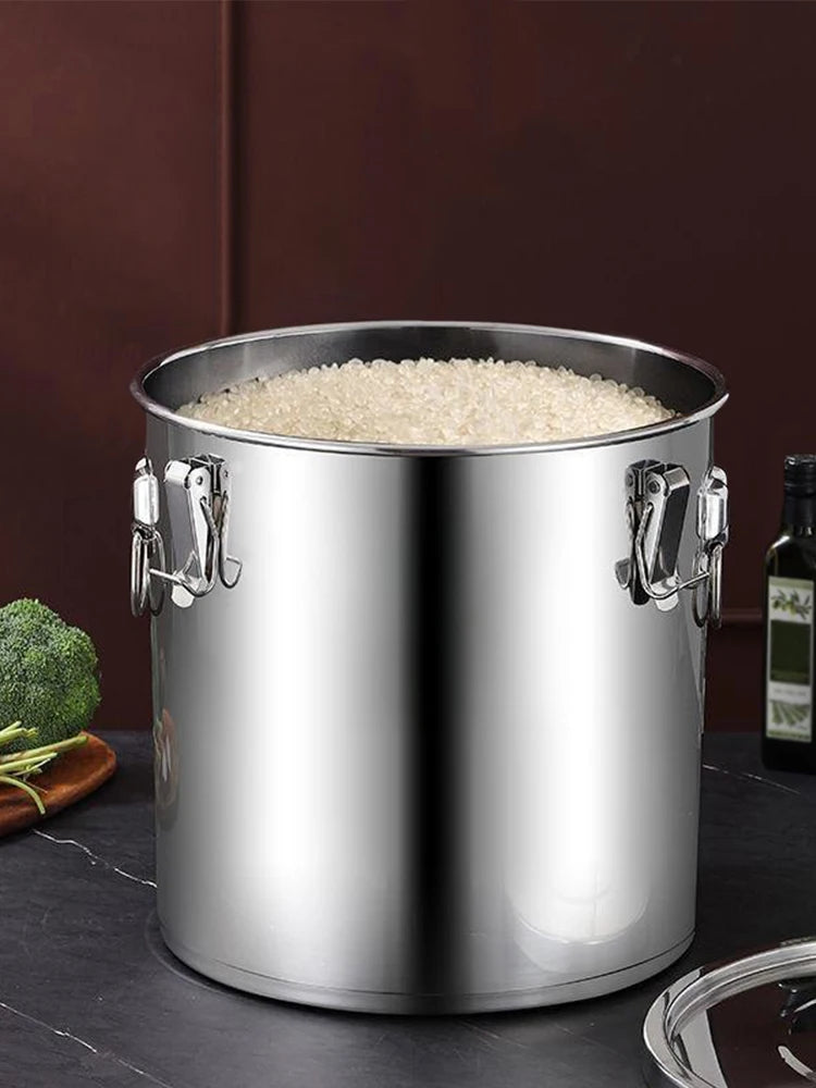 6 12 21 304 Stainless Steel Airtight Canister Lid Food Oil Sugar Milk